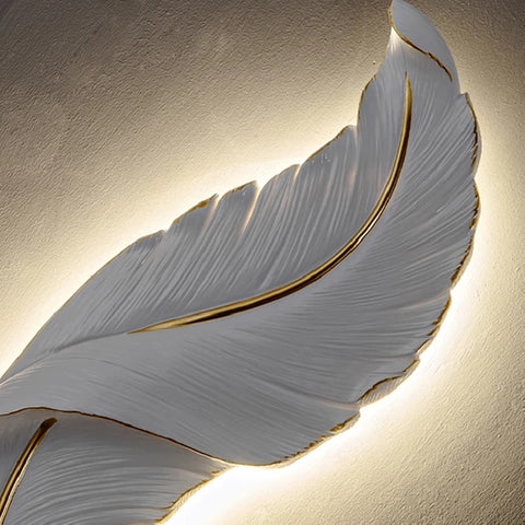 Image of White Feather Wall Nordic Lamp