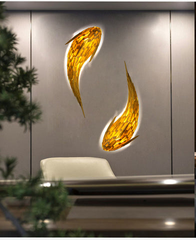 Image of Handmade Fish Wall Lamp Japanese Style