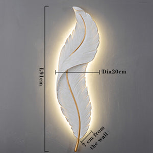 White Feather Wall Nordic Lamp