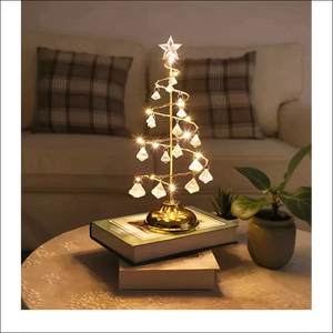 Gold Silver LED String Christmas Tree Table Lamp