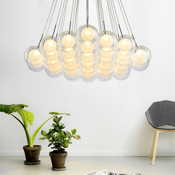 Modern LED Glass Ball Hanging Chandelier