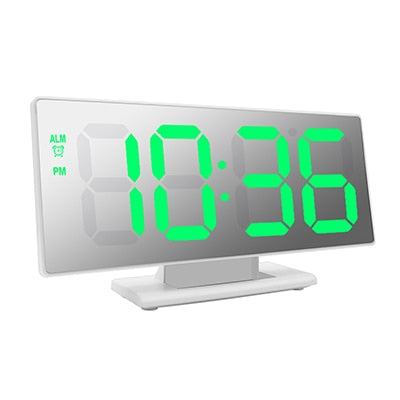 Image of LED Mirror Digital Alarm Clock Electronic Watch Multifunction