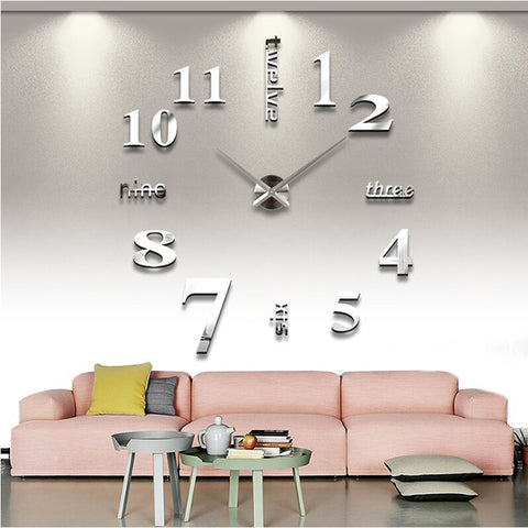 Image of Quartz Wall Cock 3D Big Wall Clock