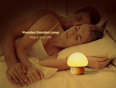 Image of Champi - Wooden Base Mushroom Lamp