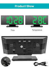 Load image into Gallery viewer, LED Mirror Digital Alarm Clock Electronic Watch Multifunction
