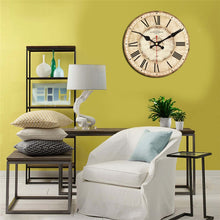 Load image into Gallery viewer, Vintage Wall Clock Roman Number Design Silent No Ticking Sound