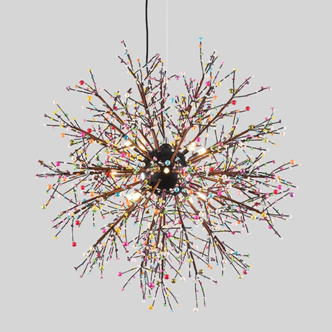 Image of Pearl Tree Branches With Bulbs - Creative Sphere Glass Lighting Fixture