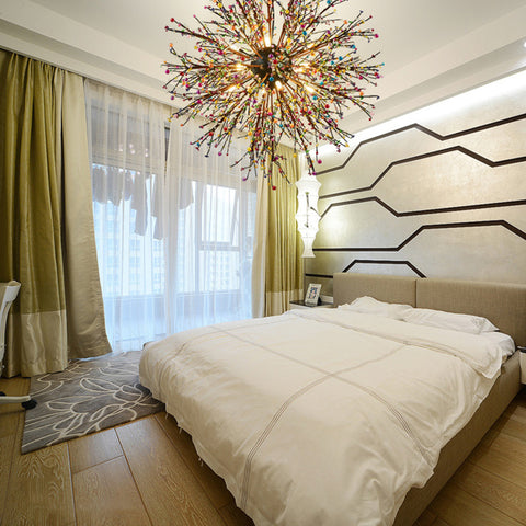 Image of Pearl Tree Branches With Bulbs - Creative Sphere Glass Lighting Fixture