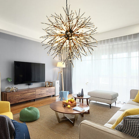 Image of Pearl Tree Branches With Bulbs - Creative Sphere Glass Lighting Fixture