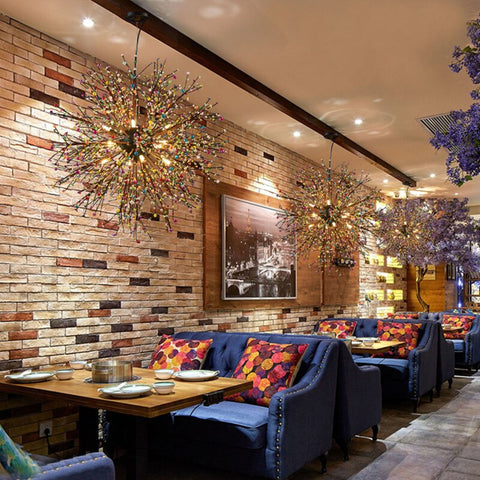 Image of Pearl Tree Branches With Bulbs - Creative Sphere Glass Lighting Fixture