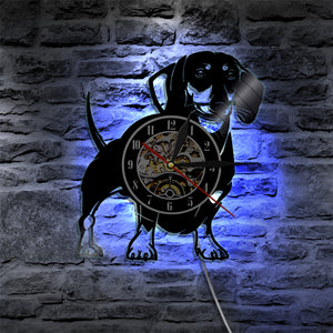 Dog Vinyl LP Record Clock 3D Clock Dog Lover Gift