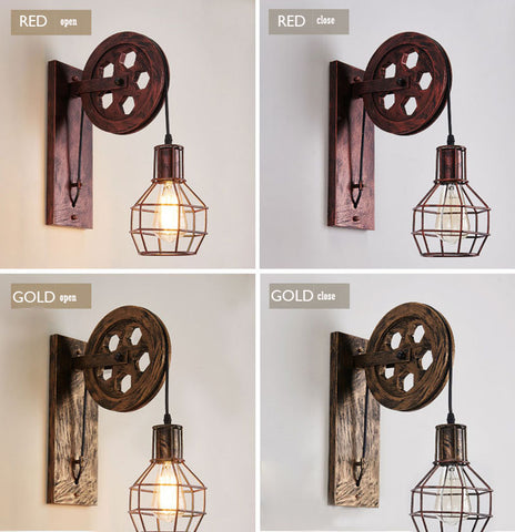 Image of Loft - Industrial Vintage Pulley Wall Mounted Lamp