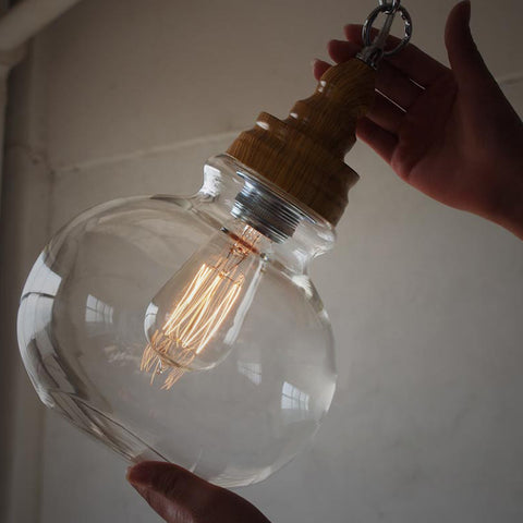 Image of Thalia - Clear Glass Vintage Antique Hanging Light