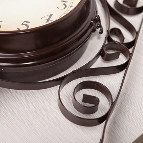 Image of New European Style Vintage Clock Innovative Fashionable Double Sided Wall Clock