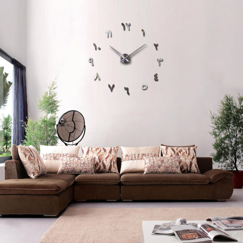 Image of Wall Clock Horloge 3d Diy Acrylic Mirror Stickers