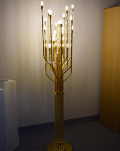 Gold-Colored Modern Tree Lamp - Decorative Floor Lamp, Stainless Steel