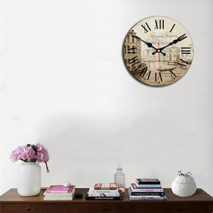 Antique Clocks Silent World Map Sailboat Design Clock