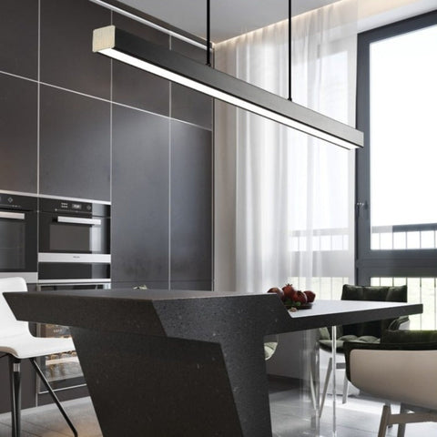 Image of Modern Wood 31 1/2" to 59" Aluminium Polished Pendant Chandelier