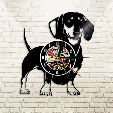Image of Dog Vinyl LP Record Clock 3D Clock Dog Lover Gift