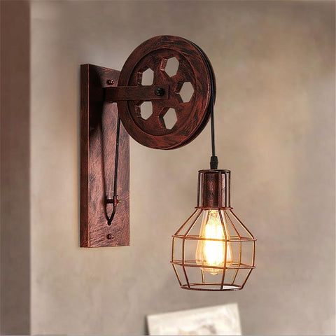 Image of Loft - Industrial Vintage Pulley Wall Mounted Lamp