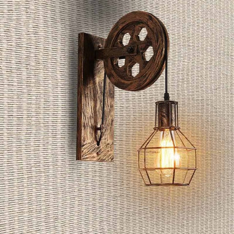 Image of Loft - Industrial Vintage Pulley Wall Mounted Lamp