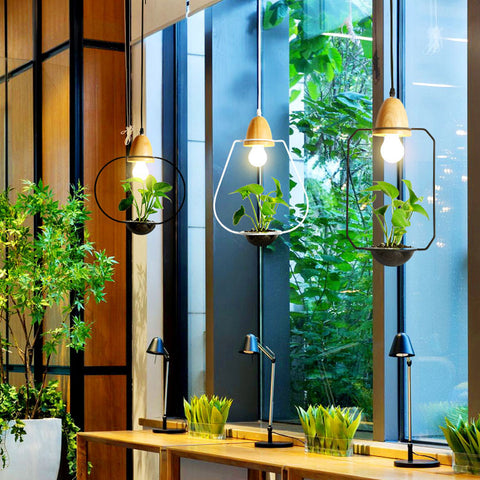 Image of Zox - Modern Nordic Iron Pendant Planter Lamp