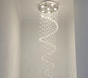 Modern LED Double Spiral Crystal Chandelier
