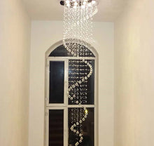 Load image into Gallery viewer, Modern LED Double Spiral Crystal Chandelier