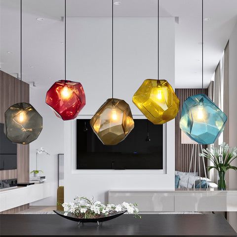 Image of Chunk Of Crystal - Colorful Modern Glass Pendant Light