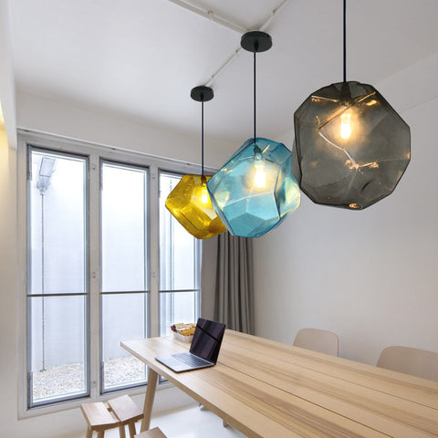 Image of Chunk Of Crystal - Colorful Modern Glass Pendant Light