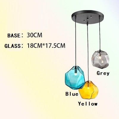 Image of Chunk Of Crystal - Colorful Modern Glass Pendant Light