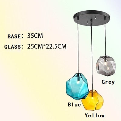 Image of Chunk Of Crystal - Colorful Modern Glass Pendant Light