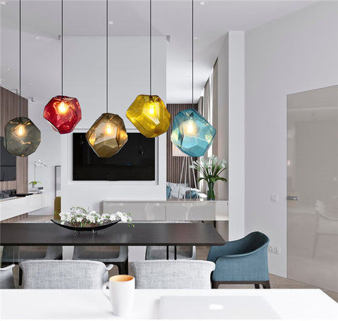 Image of Chunk Of Crystal - Colorful Modern Glass Pendant Light