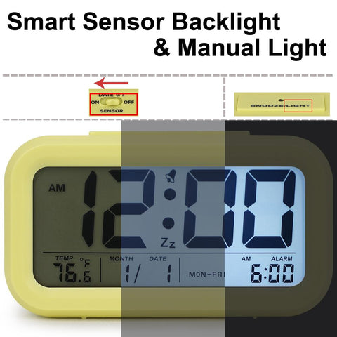 Image of Digital Alarm Clock Student Clock Large LCD Display