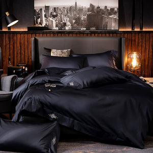 Black Egyptian Cotton Cover Bed - Set
