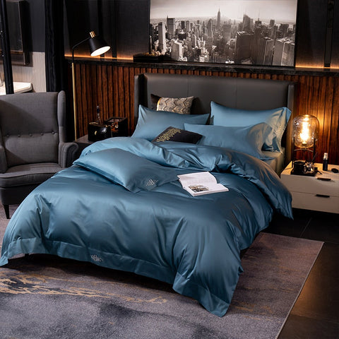 Image of Black Egyptian Cotton Cover Bed - Set