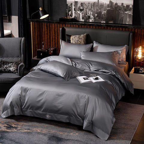Image of Black Egyptian Cotton Cover Bed - Set