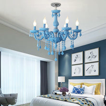 Load image into Gallery viewer, Blue Crystal Chandelier