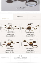 Load image into Gallery viewer, Euro Circular 19 1/2&quot; to 32 1/2&quot; Wide Ceiling LED Light with 4-7 Arms