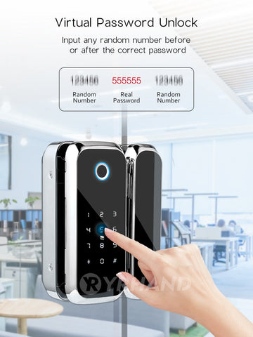 Image of Bluetooth Fingerprint Glass Door Lock