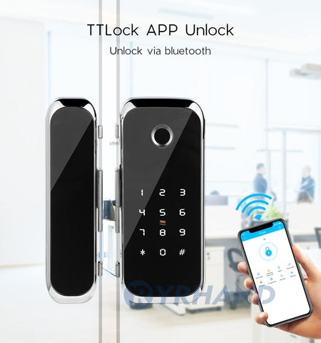 Image of Bluetooth Fingerprint Glass Door Lock