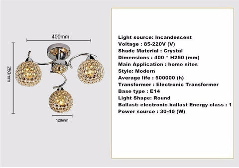 Image of Iron Crystal Ceiling Lamps
