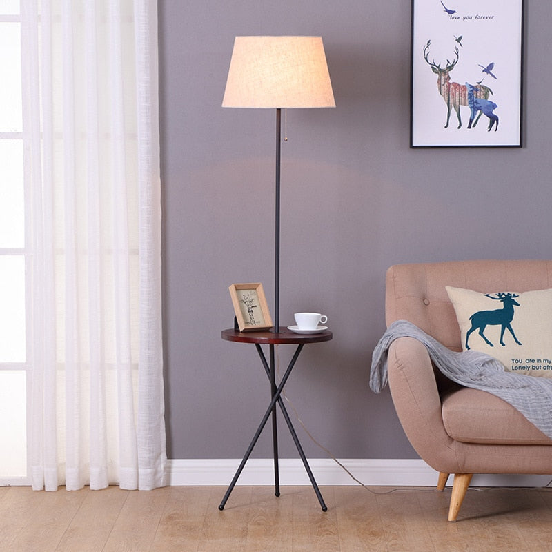 End table with floor fashion lamp