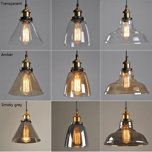 Vintage 5.5" To 11" Wide Pendant Glass Retro Lights - Sofrey Selects