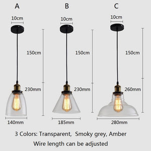 Vintage 5.5" To 11" Wide Pendant Glass Retro Lights - Sofrey Selects