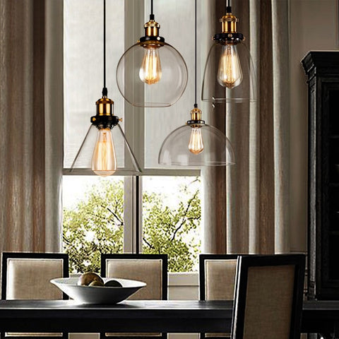 Image of Vintage 5.5" To 11" Wide Pendant Glass Retro Lights - Sofrey Selects