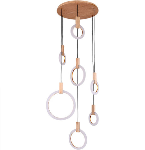 Image of Modern LED Wall Stair Ring Chandelier