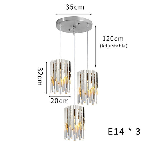 Image of Gold Crystal Kitchen Pendant Hanging Lights