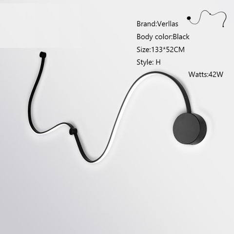 Image of Scandinavian Serpentine Sconces Modern LED Wall Light