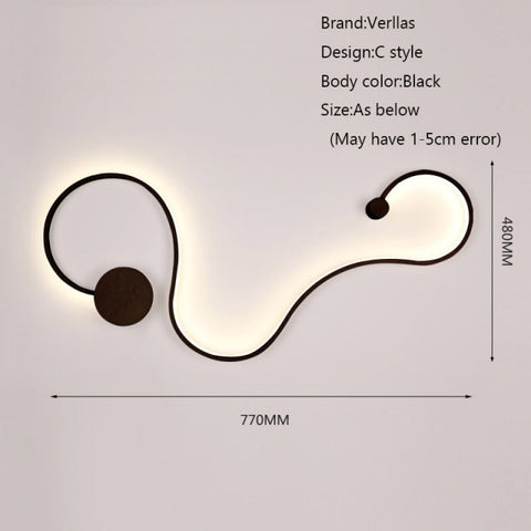 Image of Scandinavian Serpentine Sconces Modern LED Wall Light